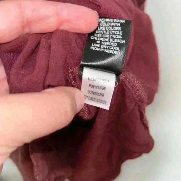 Torrid Lizzie rayon twill button up long sleeve shirt maroon dye plus size 3X - Picture 8 of 8